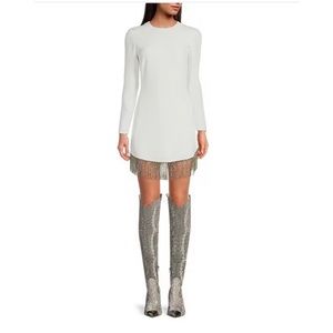 NWT size 4 Gianni bini sage fringe dress